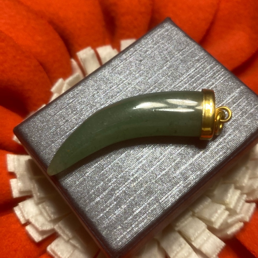 Italian made Jade Horn Charm